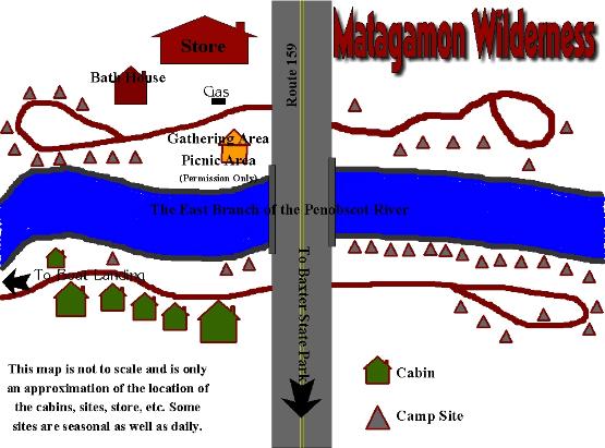Matagamon Wilderness Campground & Cabins Campground Map